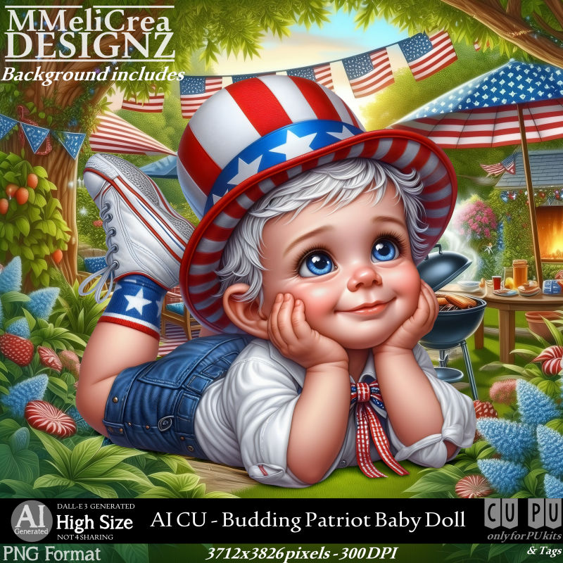 AI - CU Budding Patriot Baby Doll (CU4PU/PNG) AI - CU Budding Patriot Baby Doll (CU4PU/PNG)